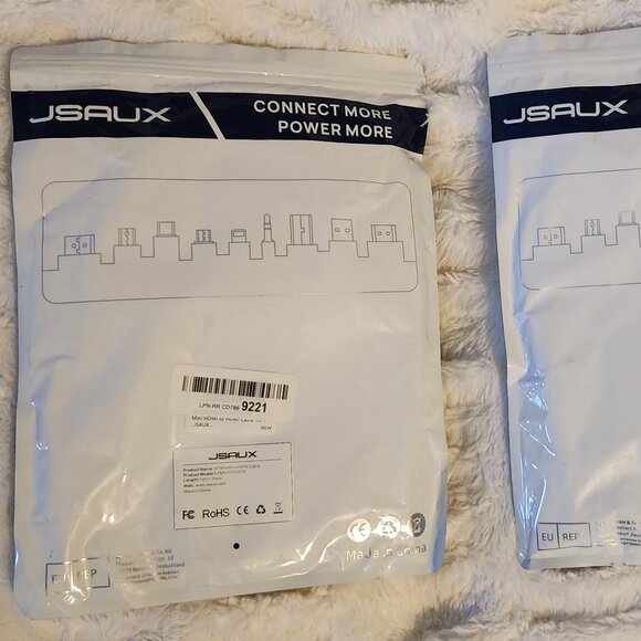 2 JSAUX Mini HDMI to HDMI Cables 10FT, [Aluminum Shell, Braided] High Speed 4K - Picture 9 of 10